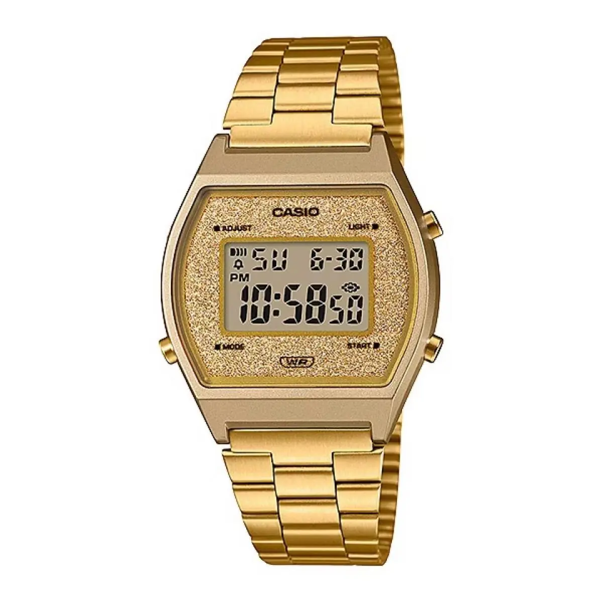 Casio B640WGG-9 Unisex Watch Gold Glitter Digital Dial Stainless Steel