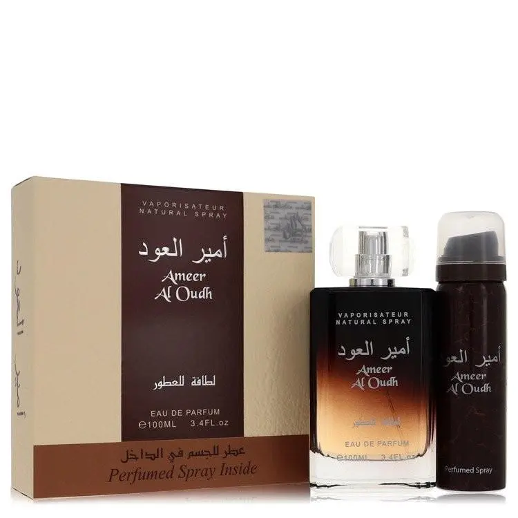 Ameer Al Oudh  Gift Set 3.4 oz Edp + 1.7 oz Perfumed / e Multi by Lattafa