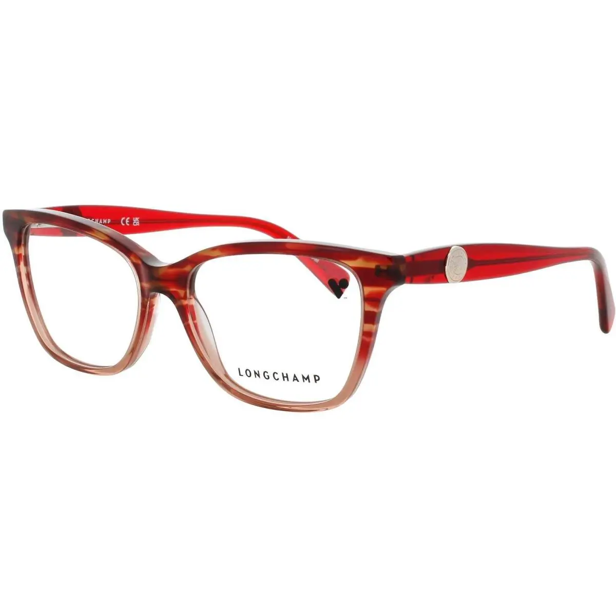 Women`s Eyeglasses Textured Red Acetate Full Rim Frame LO2744-N-606-55 by Longchamp
