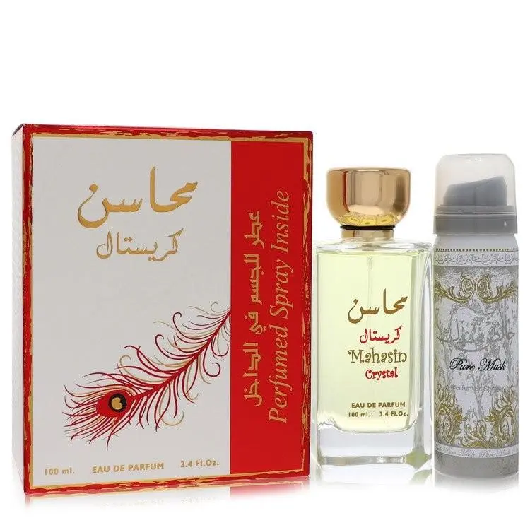 Mahasin Crystal  Eau De Parfum Spray with 1.7 oz Deodorant Spr by Lattafa