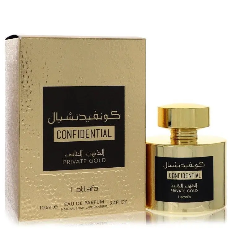 Confidential Private Gold  Eau De Parfum Spray Unisex 3.4 o by Lattafa