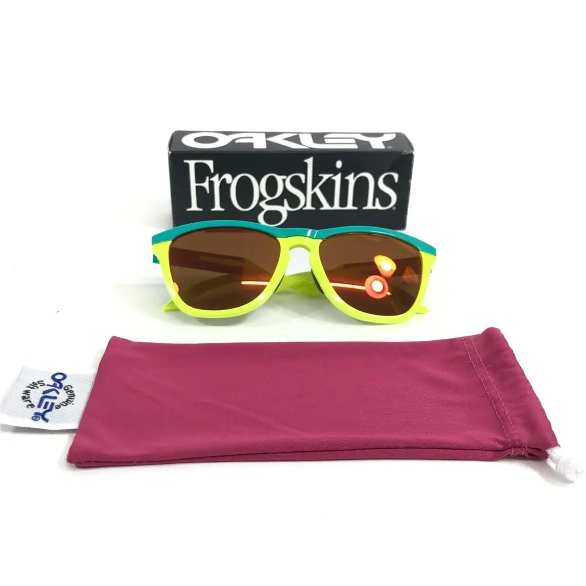 Sunglasses Frogskins Hybrid OO9289-0255 Celeste/tennis Ball Yellow Square by Oakley