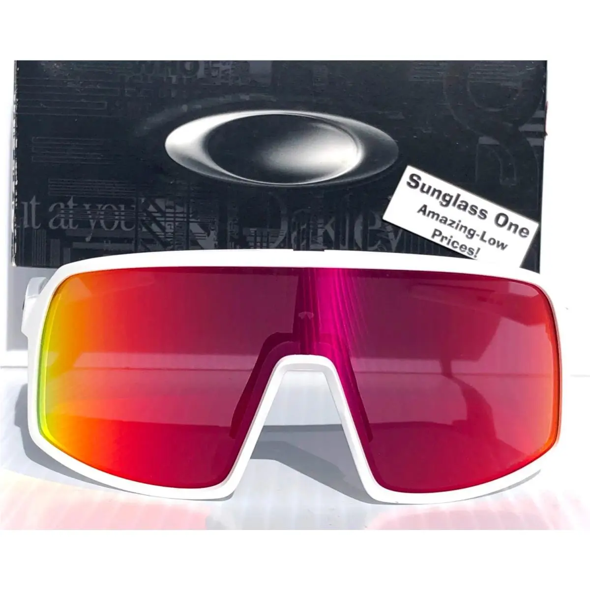 Sutro S Matte White Wrap Prizm Road Red Lens Sunglass 9462-05 by Oakley