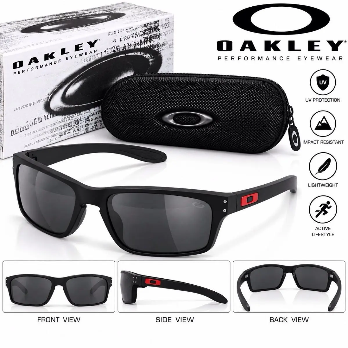 Holbrook OO9102 Matte Black Sunglasses 57-20 w/  Case by Oakley