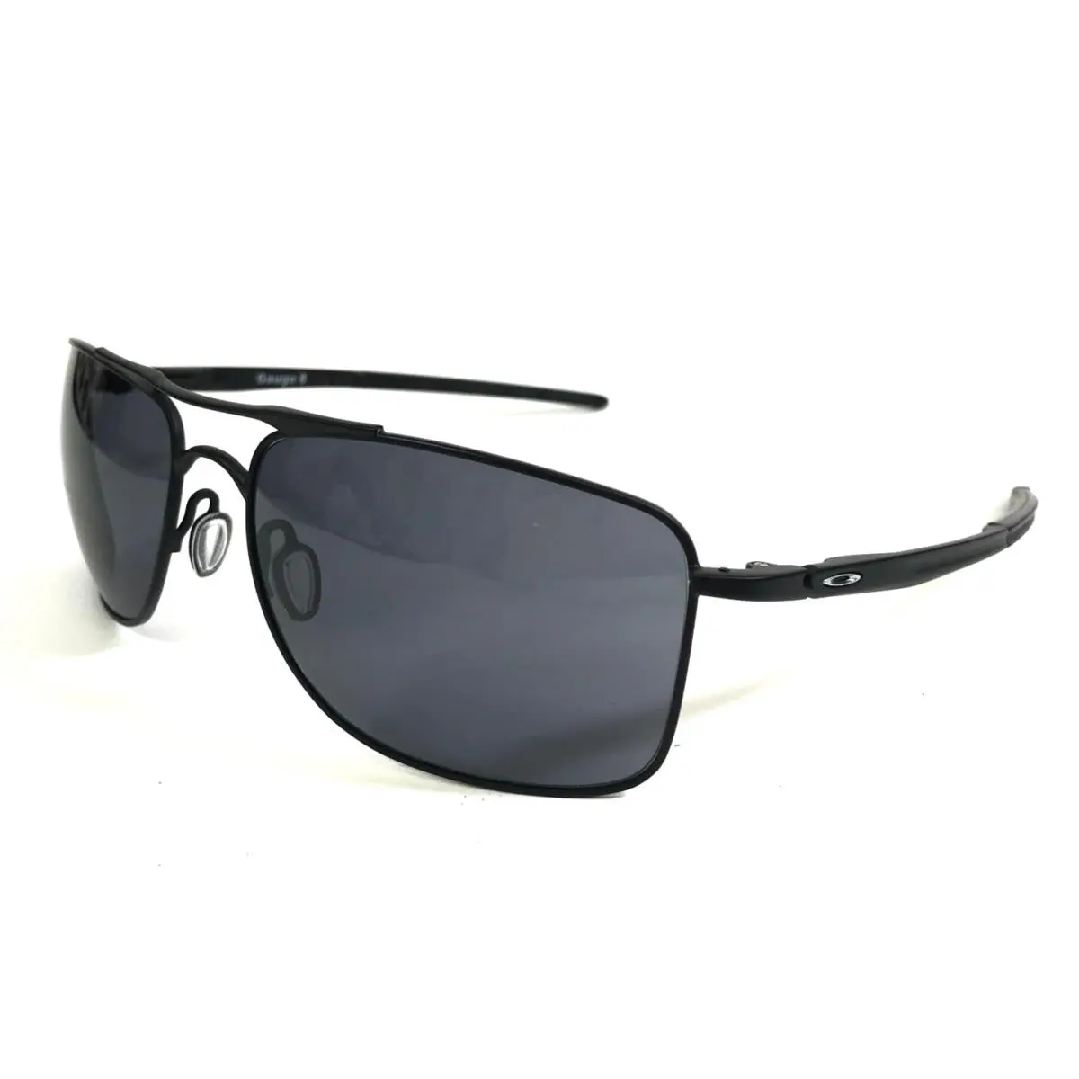 Sunglasses Gauge 8 OO4124-0162 Matte Black Aviator Frames w/ Grey Lenses by Oakley