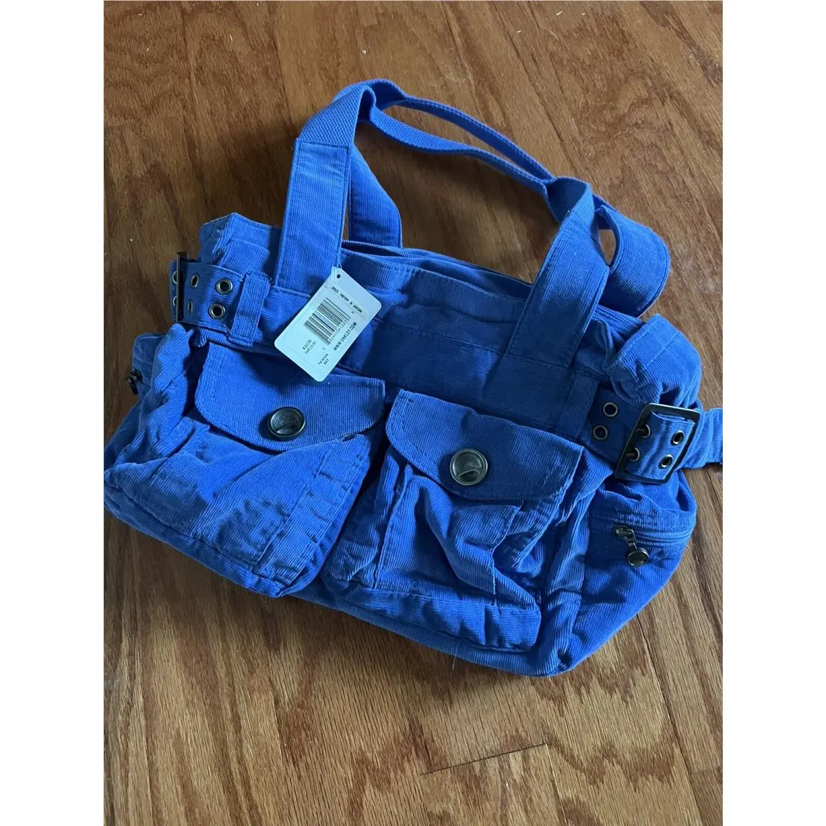 Shameless Purse Tote Blue Corduroy Canvas Womens Bag Sandbag Beach AP by Oakley