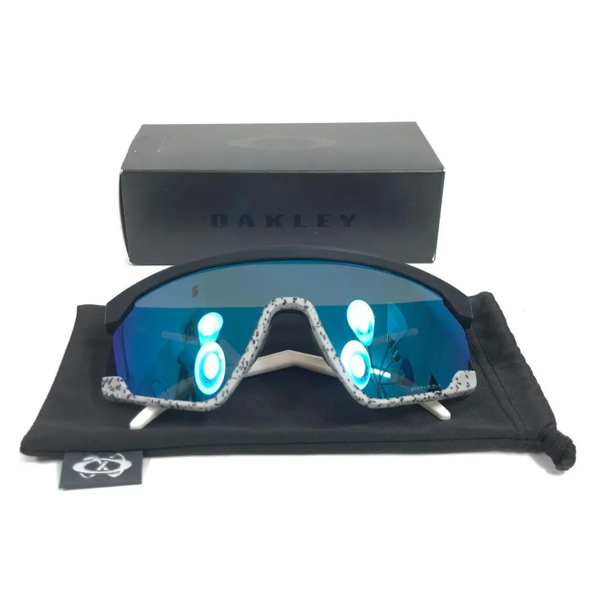 Sunglasses Bxtr OO9280-0339 Matte Black White Gray Prizm Sapphire Lenses by Oakley