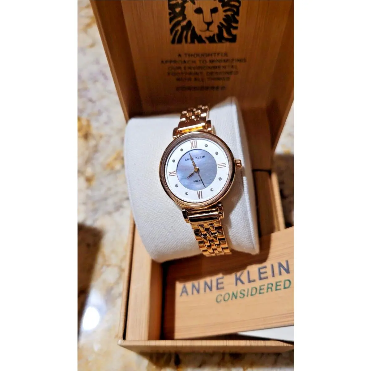Anne Klein Women`s Considered Solar Powered Rose Gold -tone Watch Bracelet