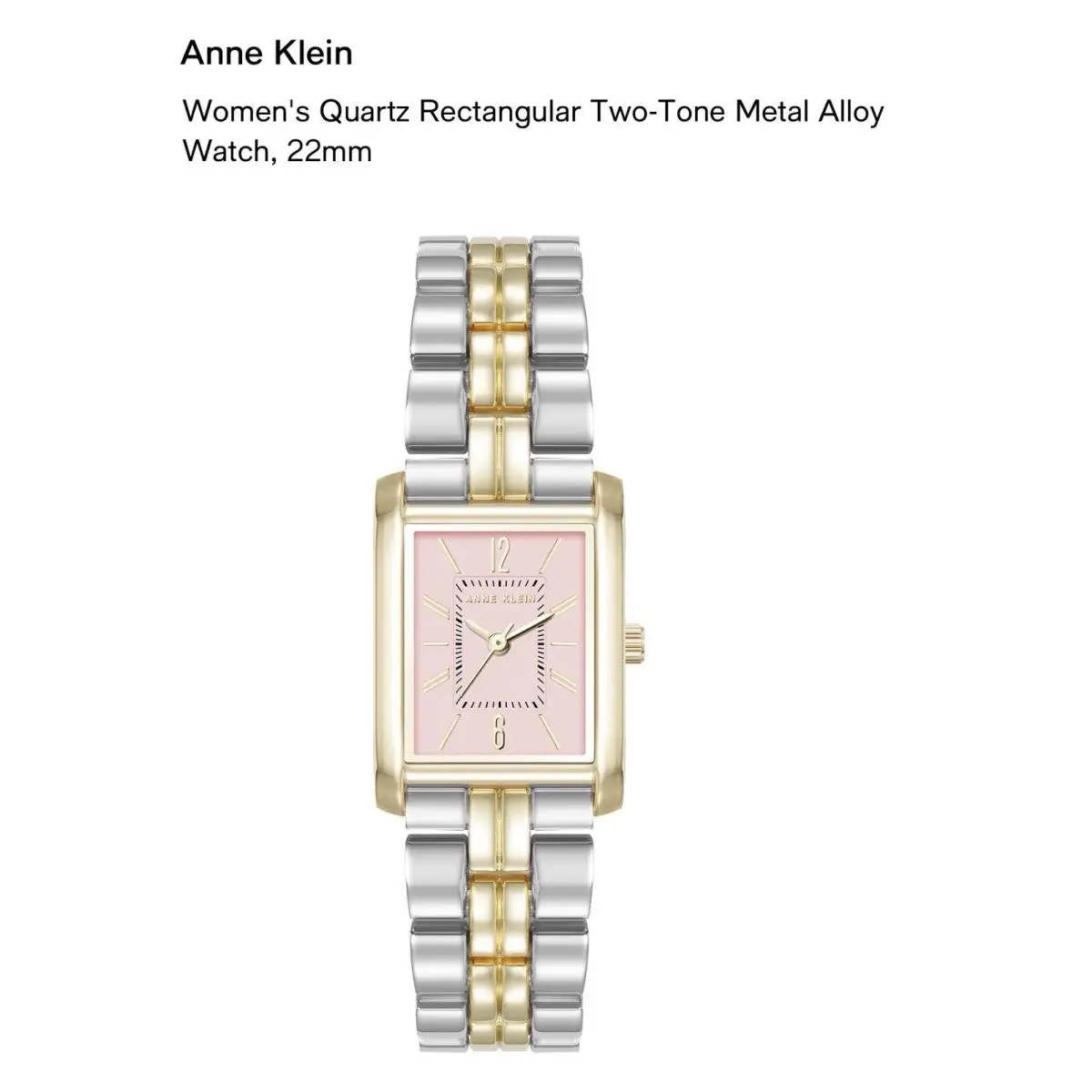 Women’s Pink Quartz 2-tone Watch Metal Alloy 22mm by Anne Klein