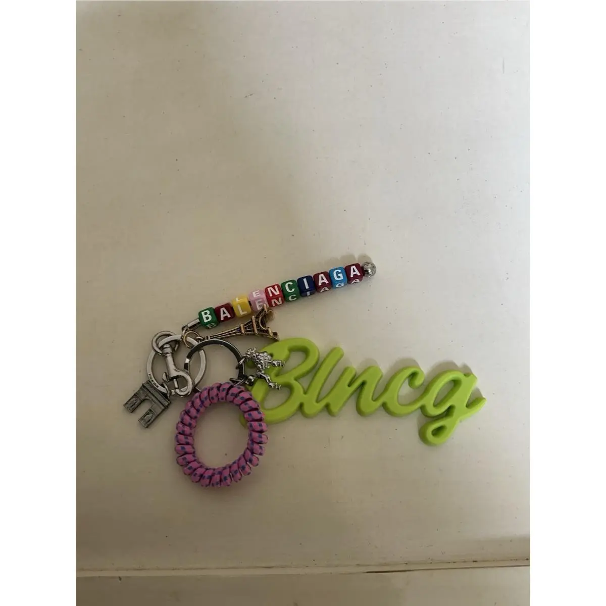 IN Tagged Box Rare  Muti Color Bag Charm Keychain Key Fob by Balenciaga