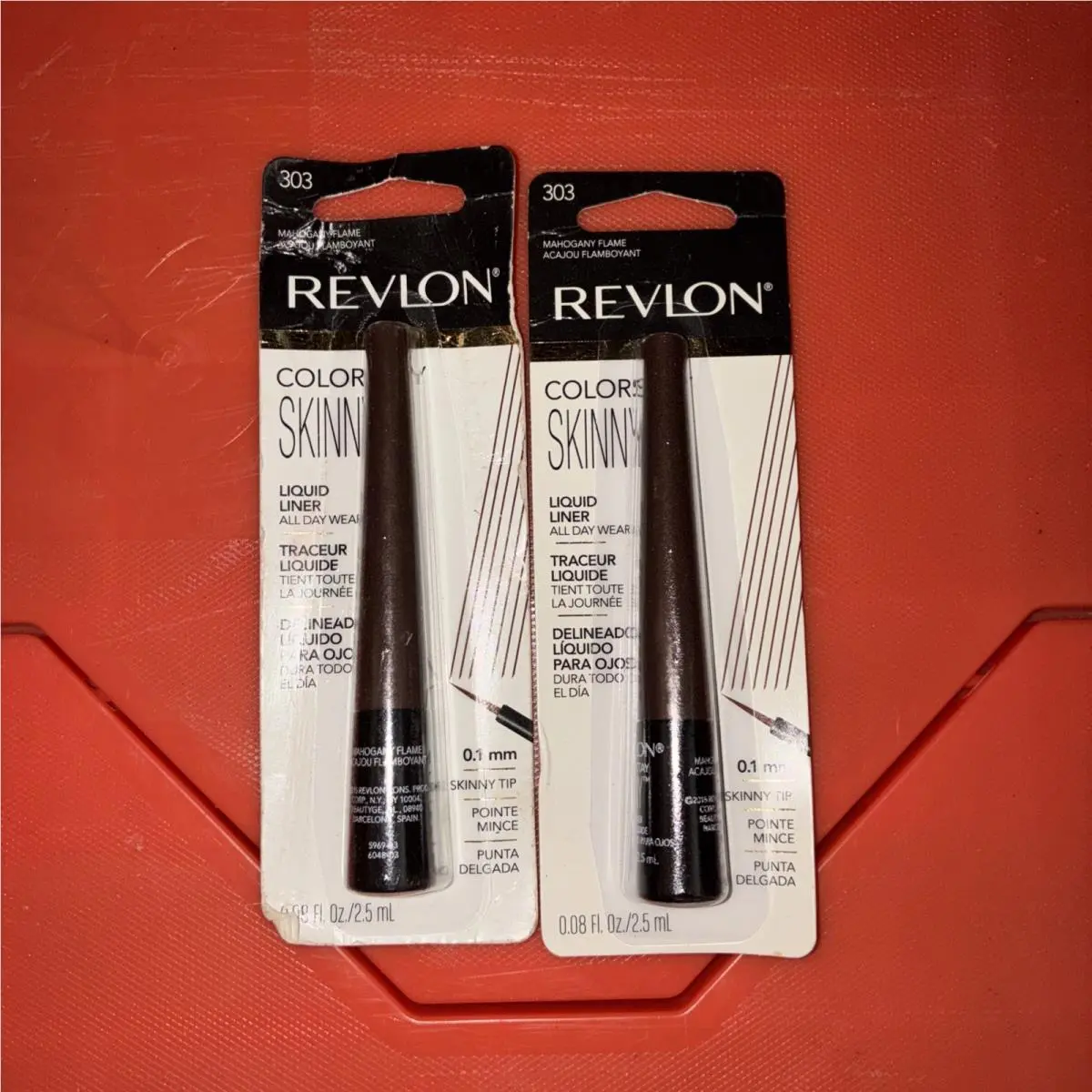 2 X Revlon Colorstay Skinny Liquid Liner 303 Mahogany Flame Nip