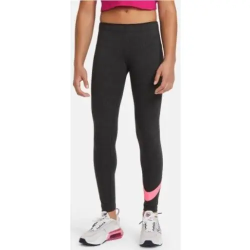 Nike Sportswear AR4076-032 Legging Girls XS Anthracite Pink Elastic Waist JDM302
