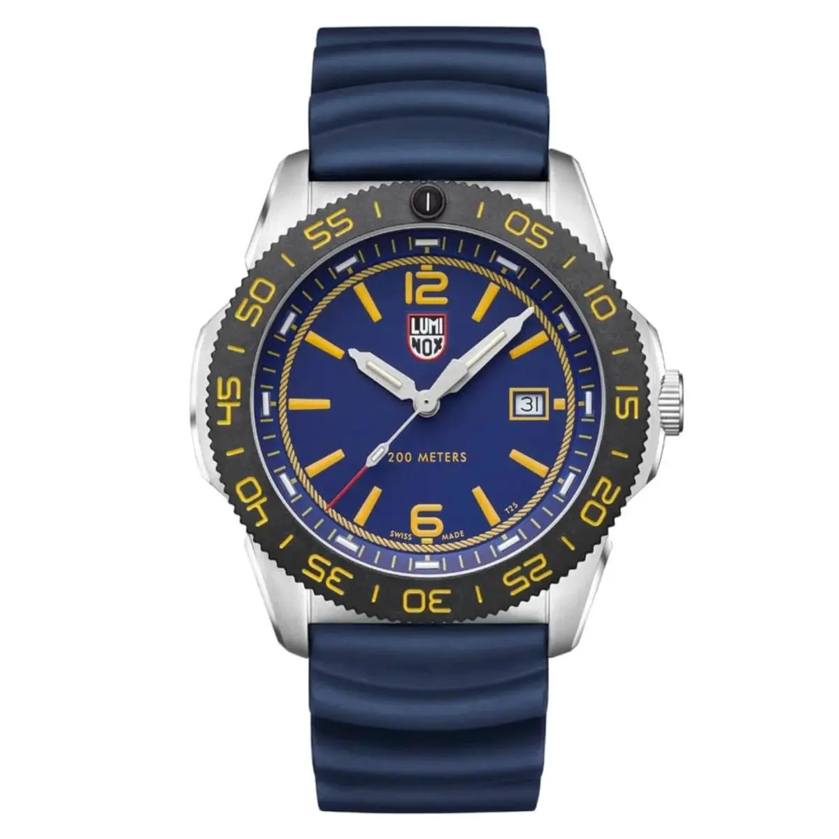 Luminox Mens Watch XS.3125.FB Force Blue Pacific Diver 44mm Sapphire Swiss Made - Dial: Blue, Band: Blue, Bezel: Black, Orange