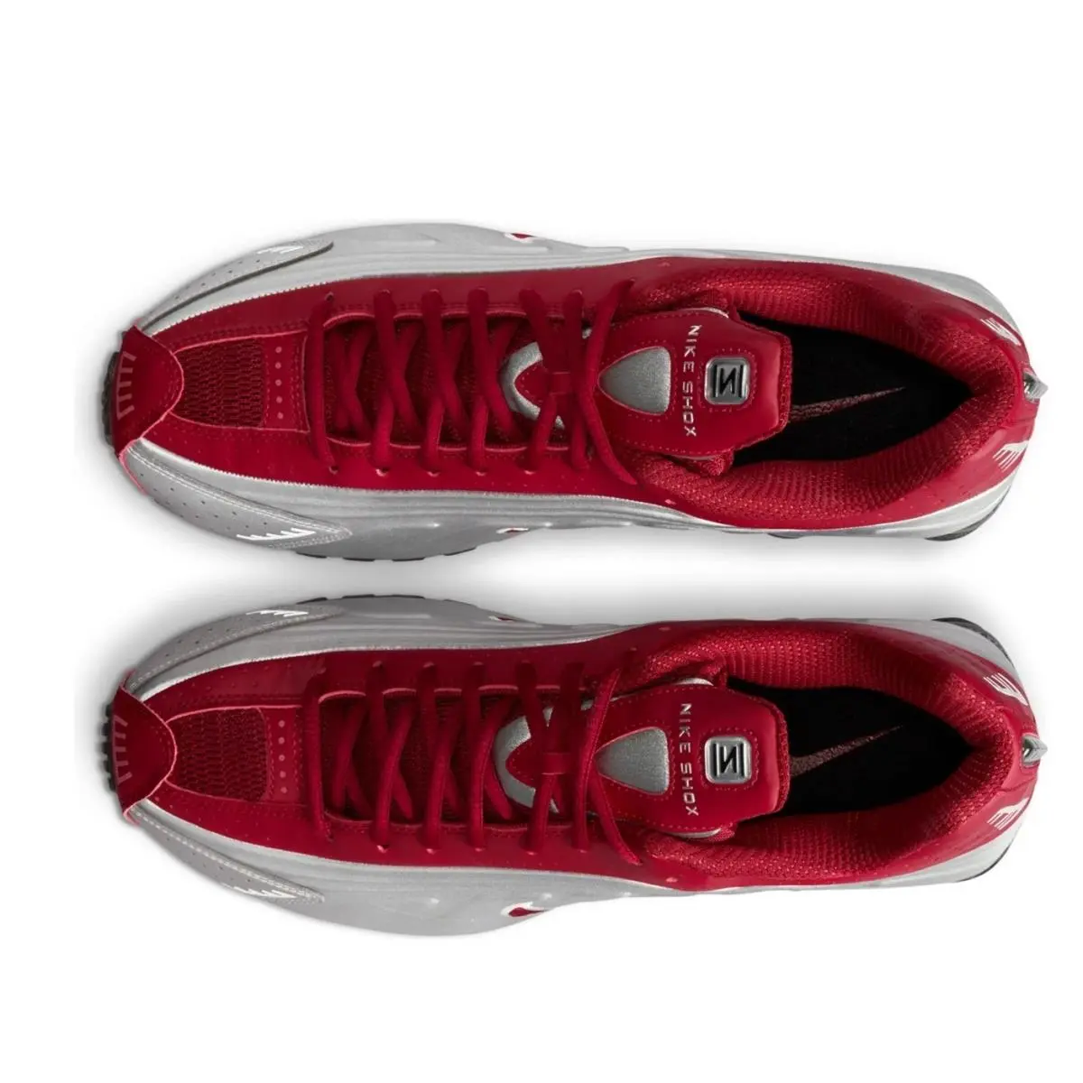 Nike shoes - Nike Shox R4 - Shox - HQ1988 009 - Metallic Silver, Team Crimson 3