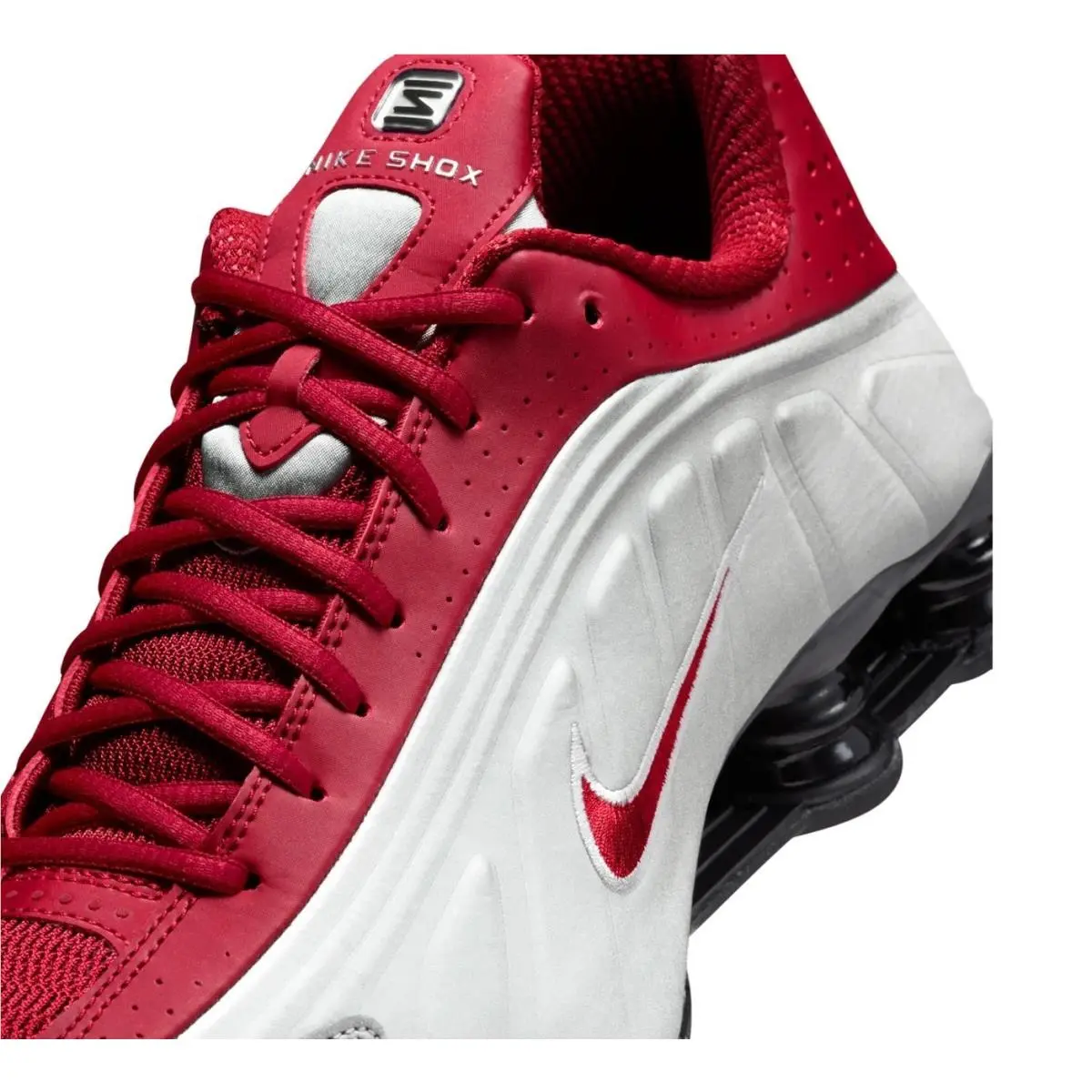 Nike shoes - Nike Shox R4 - Shox - HQ1988 009 - Metallic Silver, Team Crimson 4