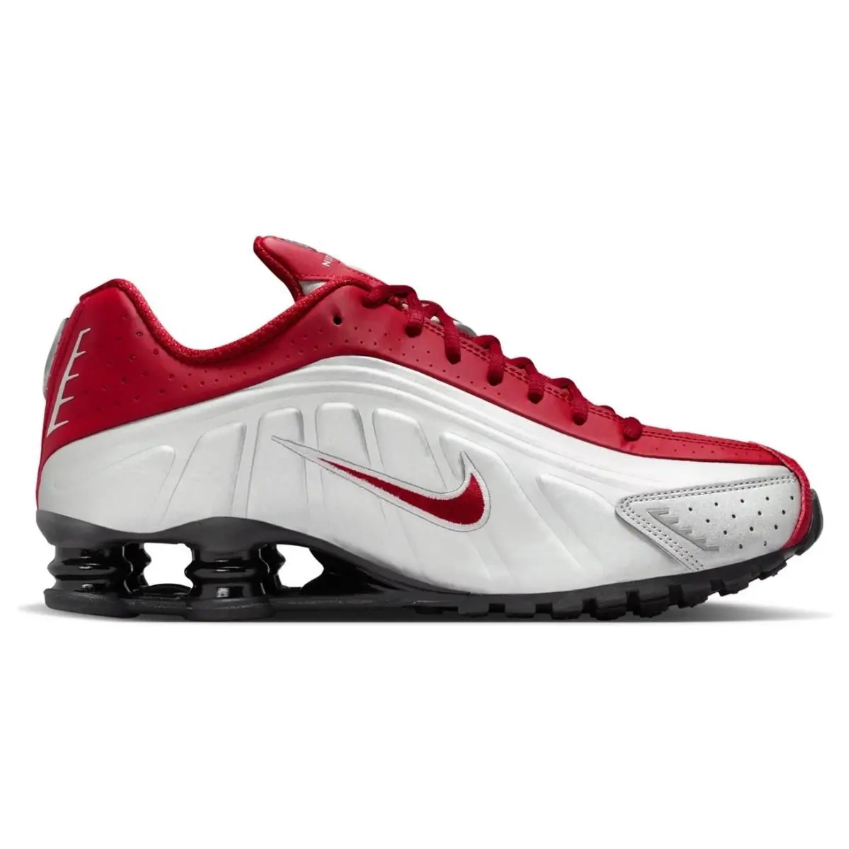 Nike shoes - Nike Shox R4 - Shox - HQ1988 009 - Metallic Silver, Team Crimson 14