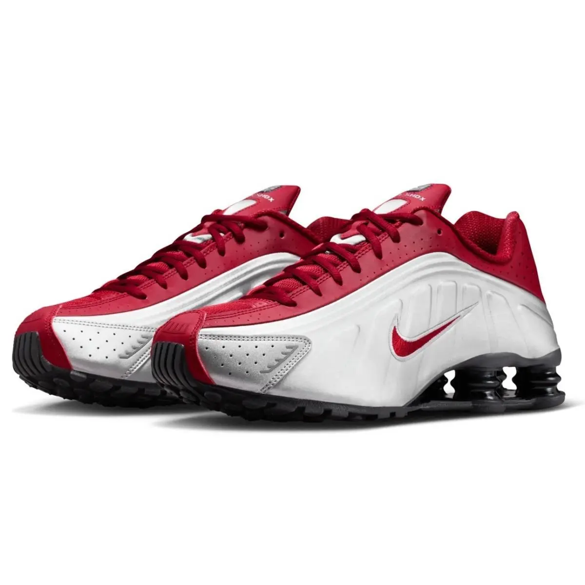 Nike shoes - Nike Shox R4 - Shox - HQ1988 009 - Metallic Silver, Team Crimson 15