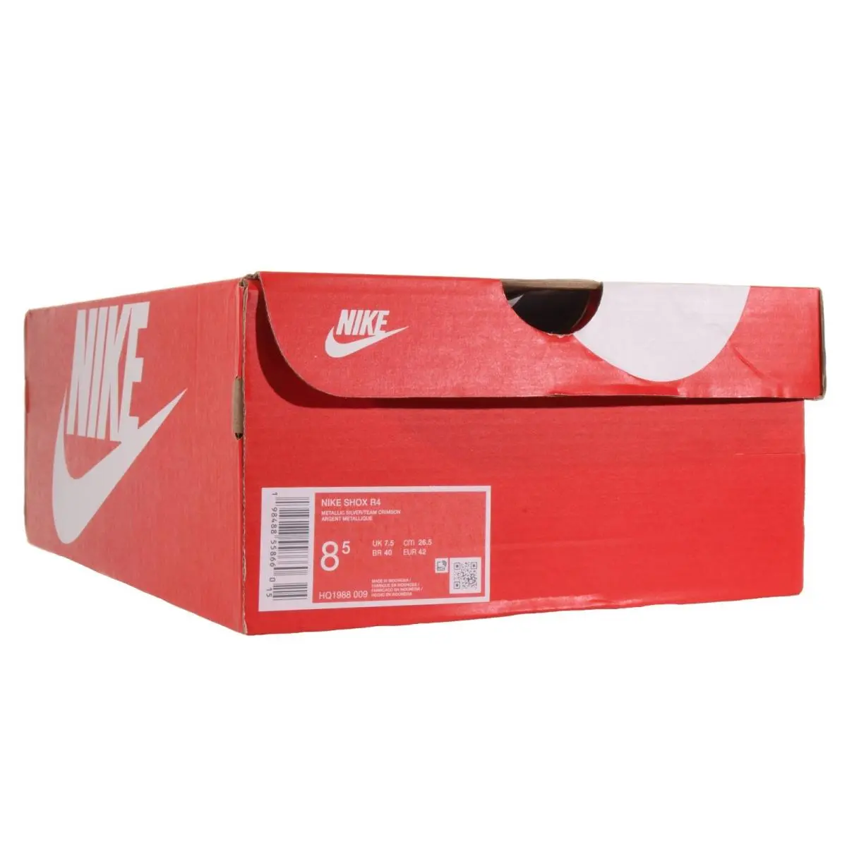 Nike shoes - Nike Shox R4 - Shox - HQ1988 009 - Metallic Silver, Team Crimson 22