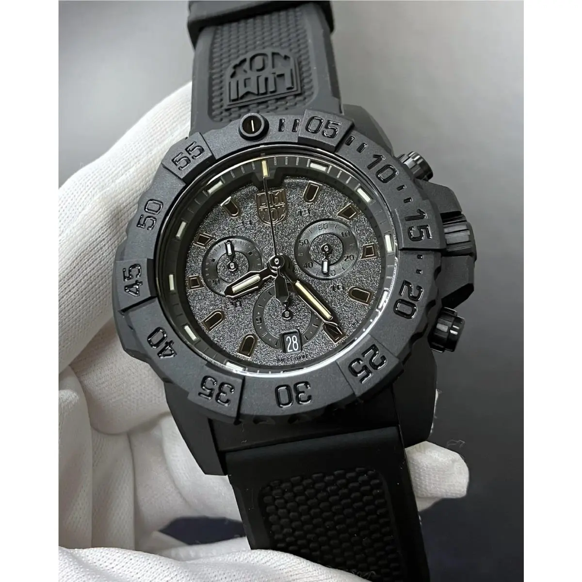Navy Seal Chronograph Quartz 45mm Black Rubber Men`s Watch XS.3581.BO by Luminox