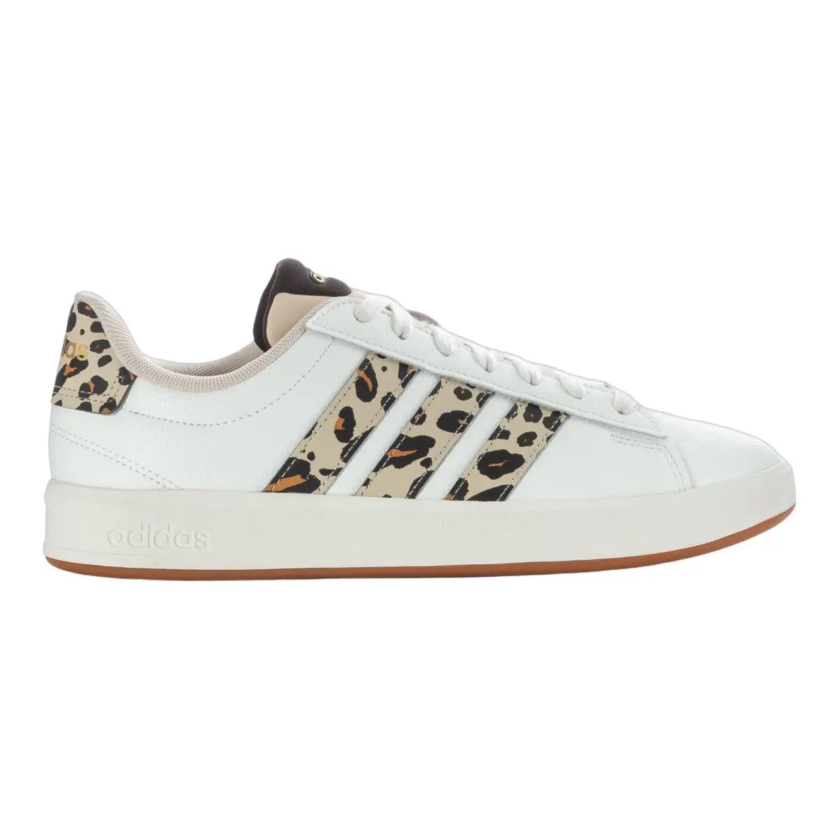 Grand Court 3.0 Women 5-11 Lace Up Shoe Leopard Stripes Beige KI3322 by Adidas