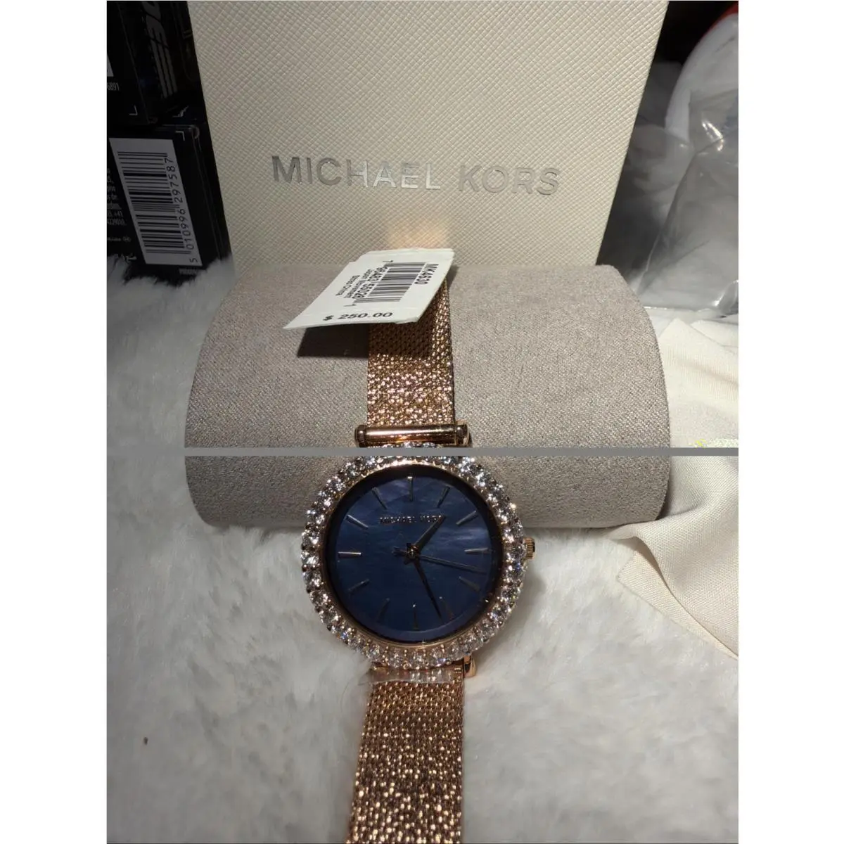Michael Kors Darci Quartz Crystal Blue Dial Ladies Watch MK4630