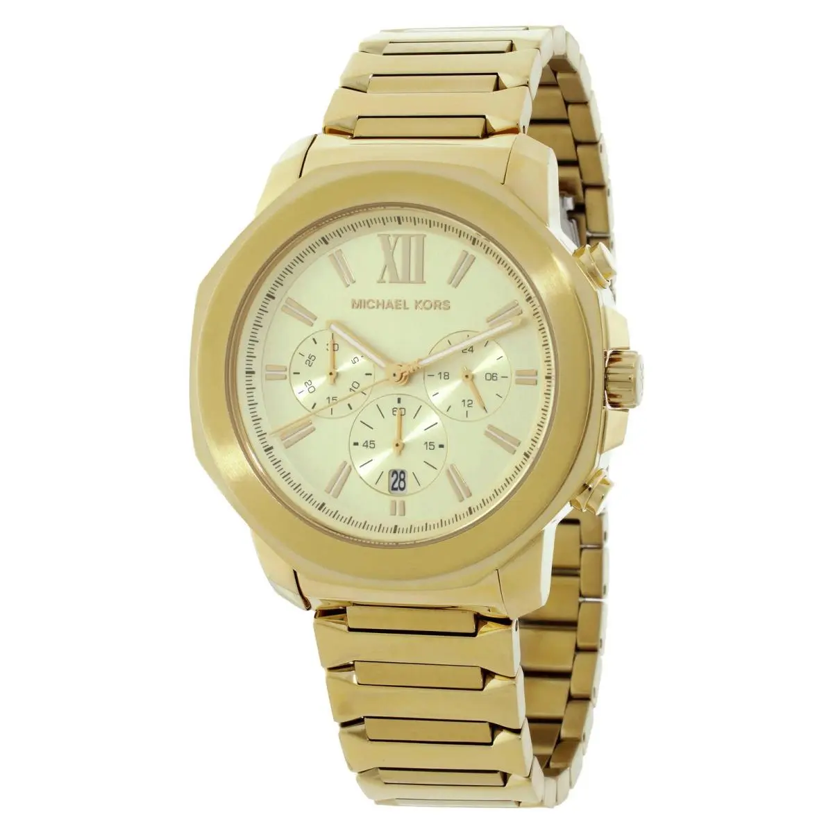 Oversized Prescott Chronograph Quartz Gold Dial Men`s Watch MK9249 by Michael Kors
