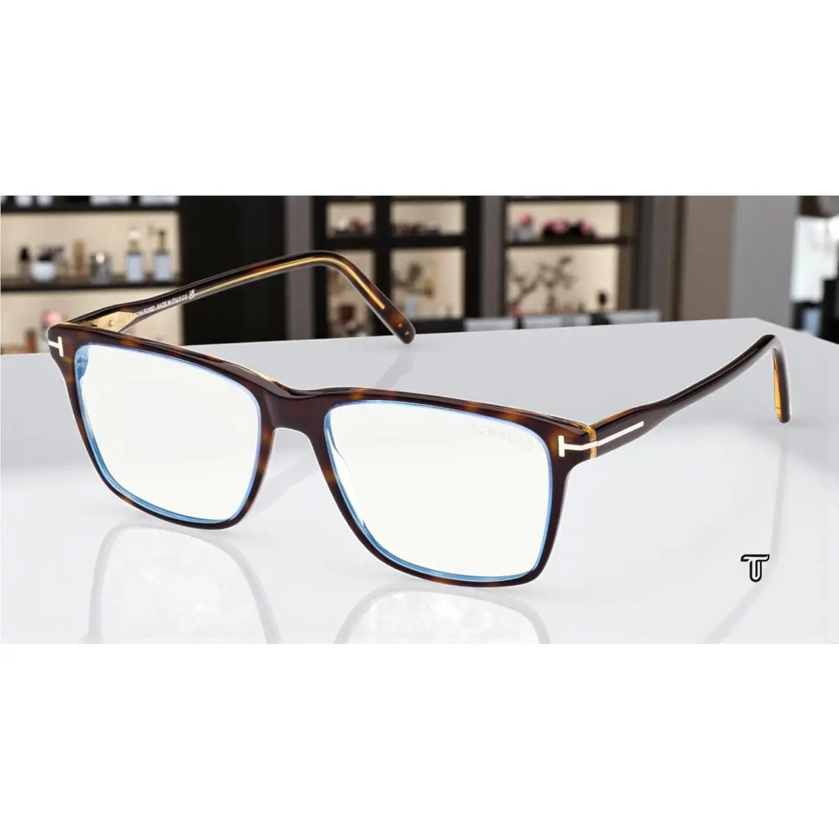 Tom Ford FT5817 B 055 Plastic Coloured Havana 56 mm Men`s Eyeglasses