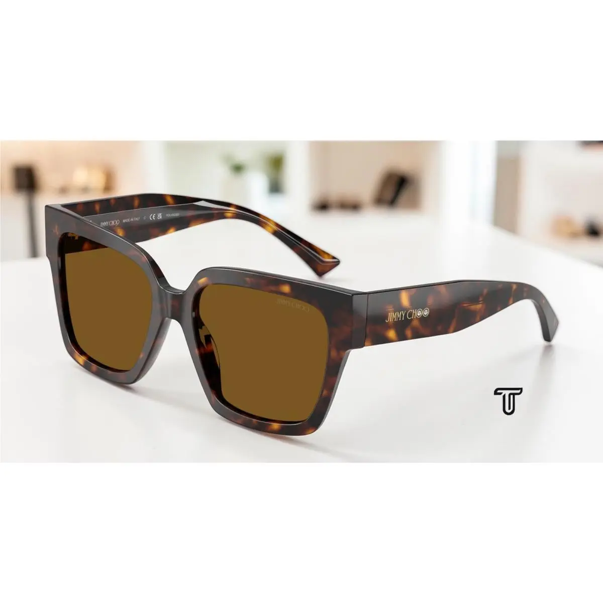 JC5047B 500283 Havana Brown Polarized 54 mm Women`s Sunglasses by Jimmy Choo