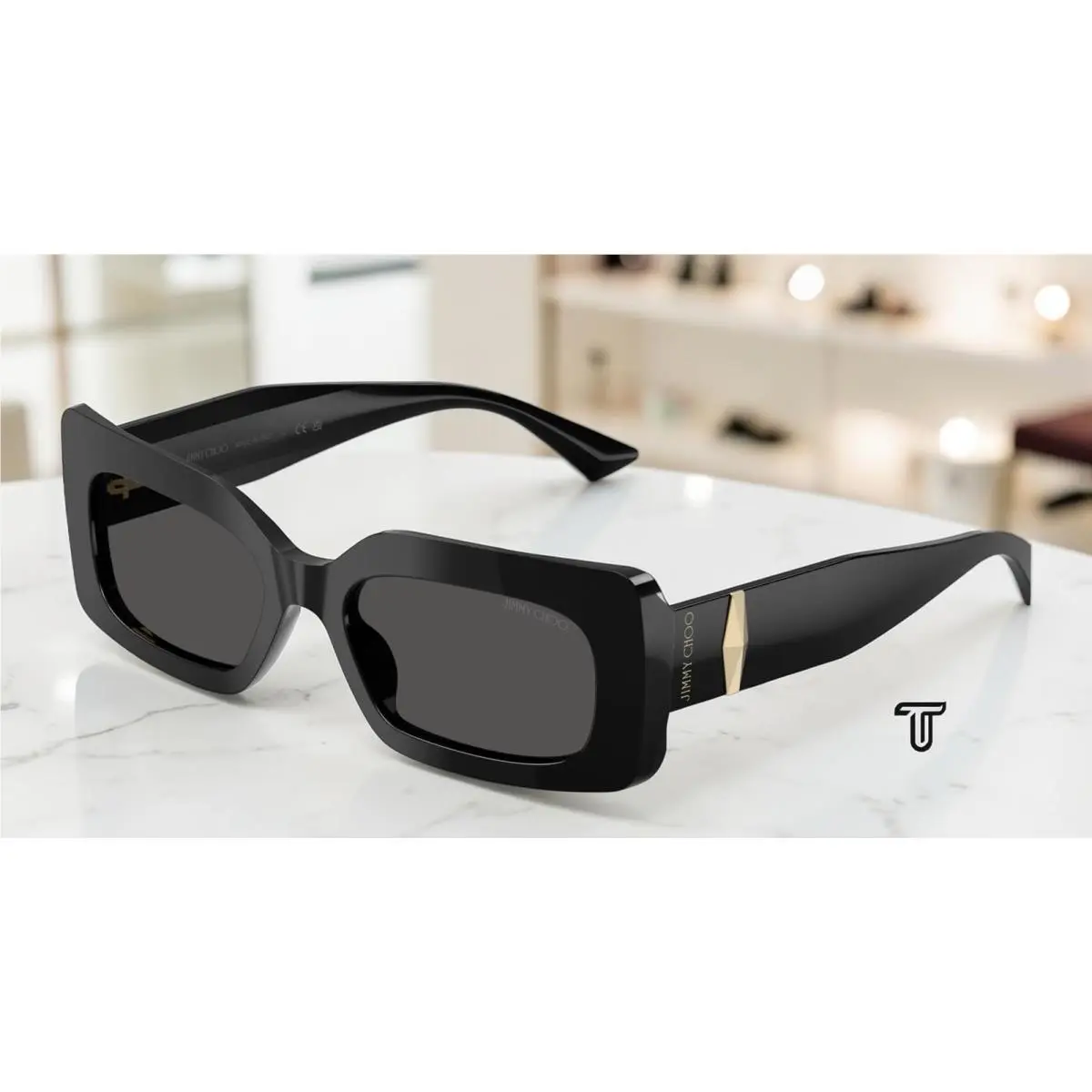 JC5067 500087 Black Dark Grey 53 mm Women`s Sunglasses by Jimmy Choo