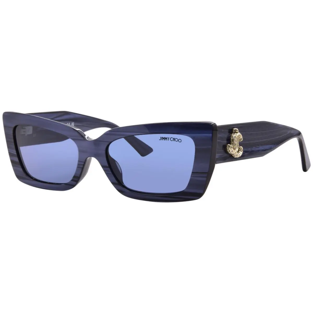 JC5037BU 507280 Sunglasses Women`s Striped Navy/blue Cat Eye 54mm by Jimmy Choo