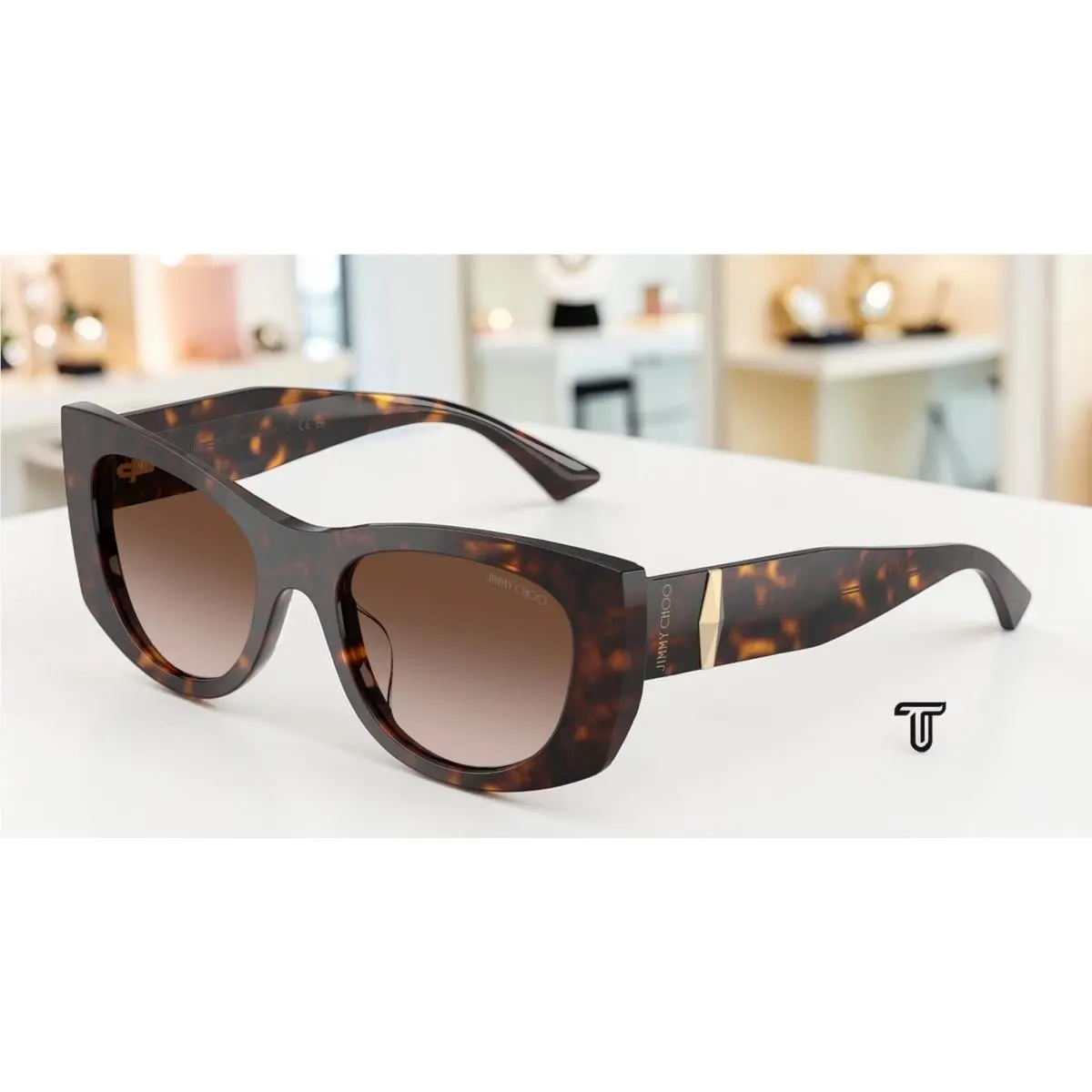 JC5066U 500213 Havana Brown Gradient 52 mm Women`s Sunglasses by Jimmy Choo