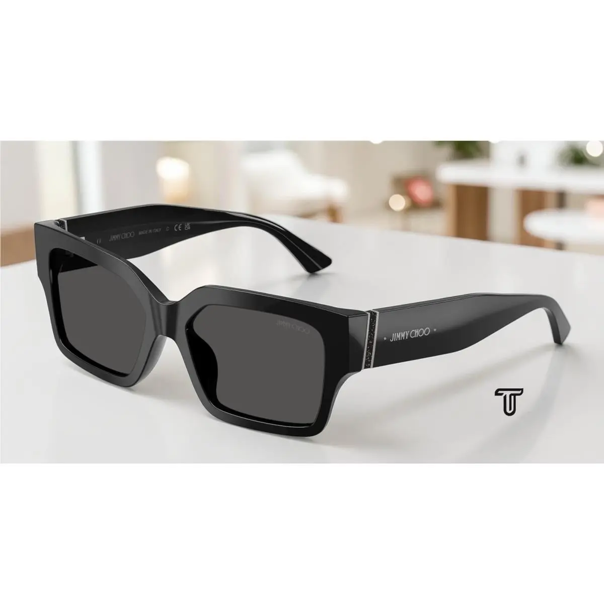 JC5058JU 500087 Black Dark Grey 55 mm Women`s Sunglasses by Jimmy Choo