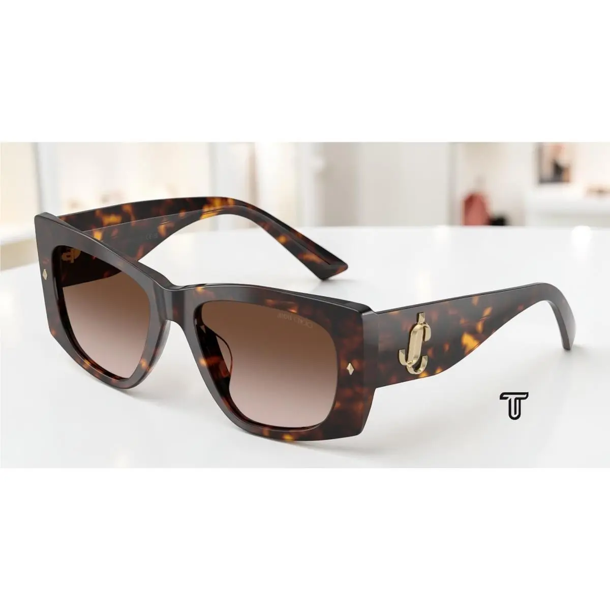 JC5061U 500213 Havana Brown Gradient 54 mm Women`s Sunglasses by Jimmy Choo