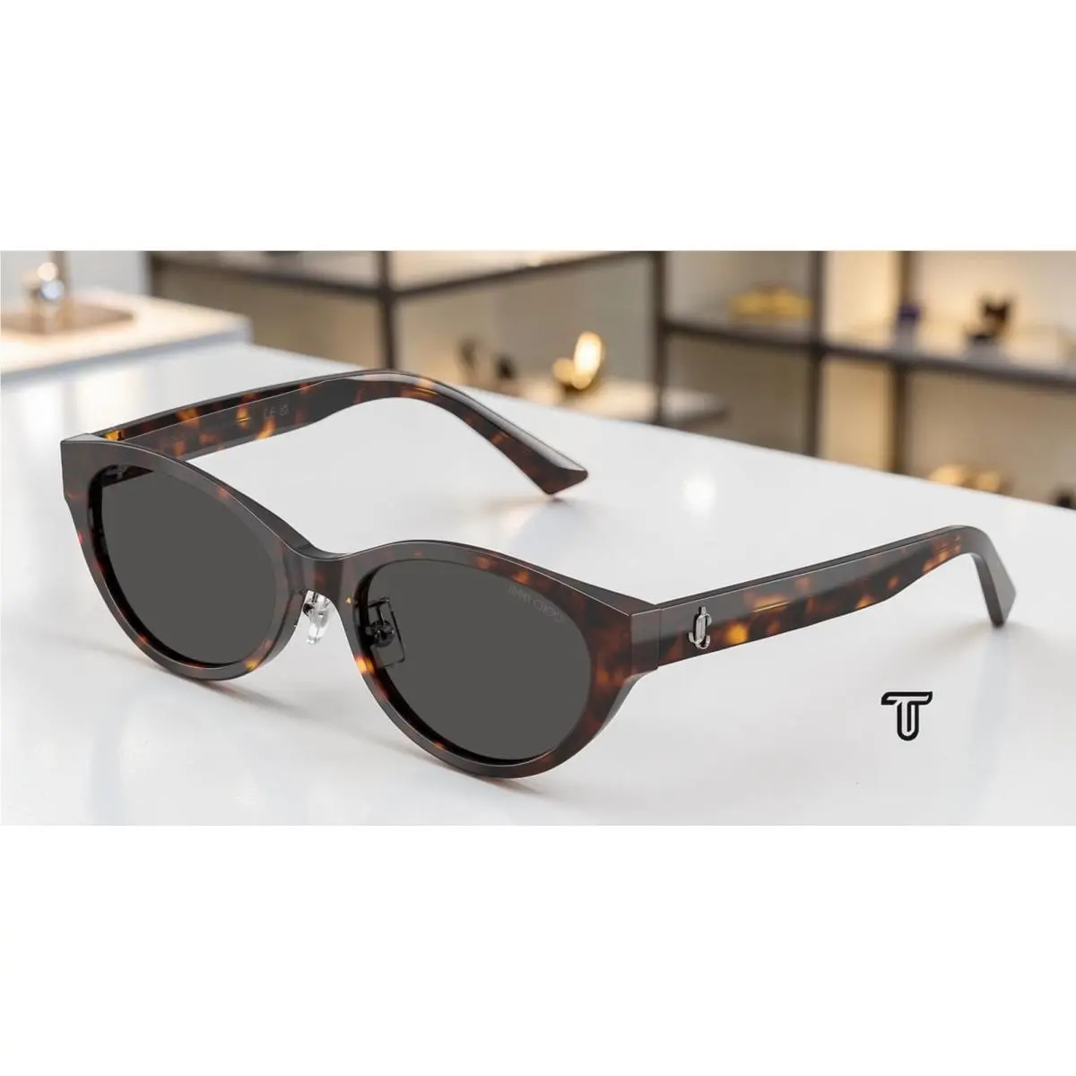JC5064D 500287 Havana Dark Grey 55 mm Women`s Sunglasses by Jimmy Choo