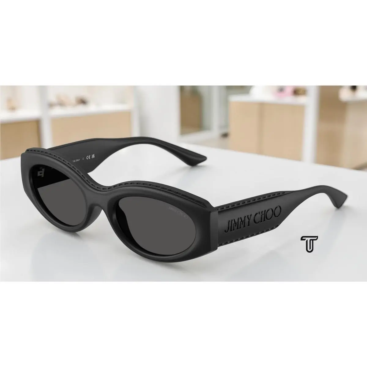JC6002U 500187 Matte Black Dark Grey 54 mm Women`s Sunglasses by Jimmy Choo