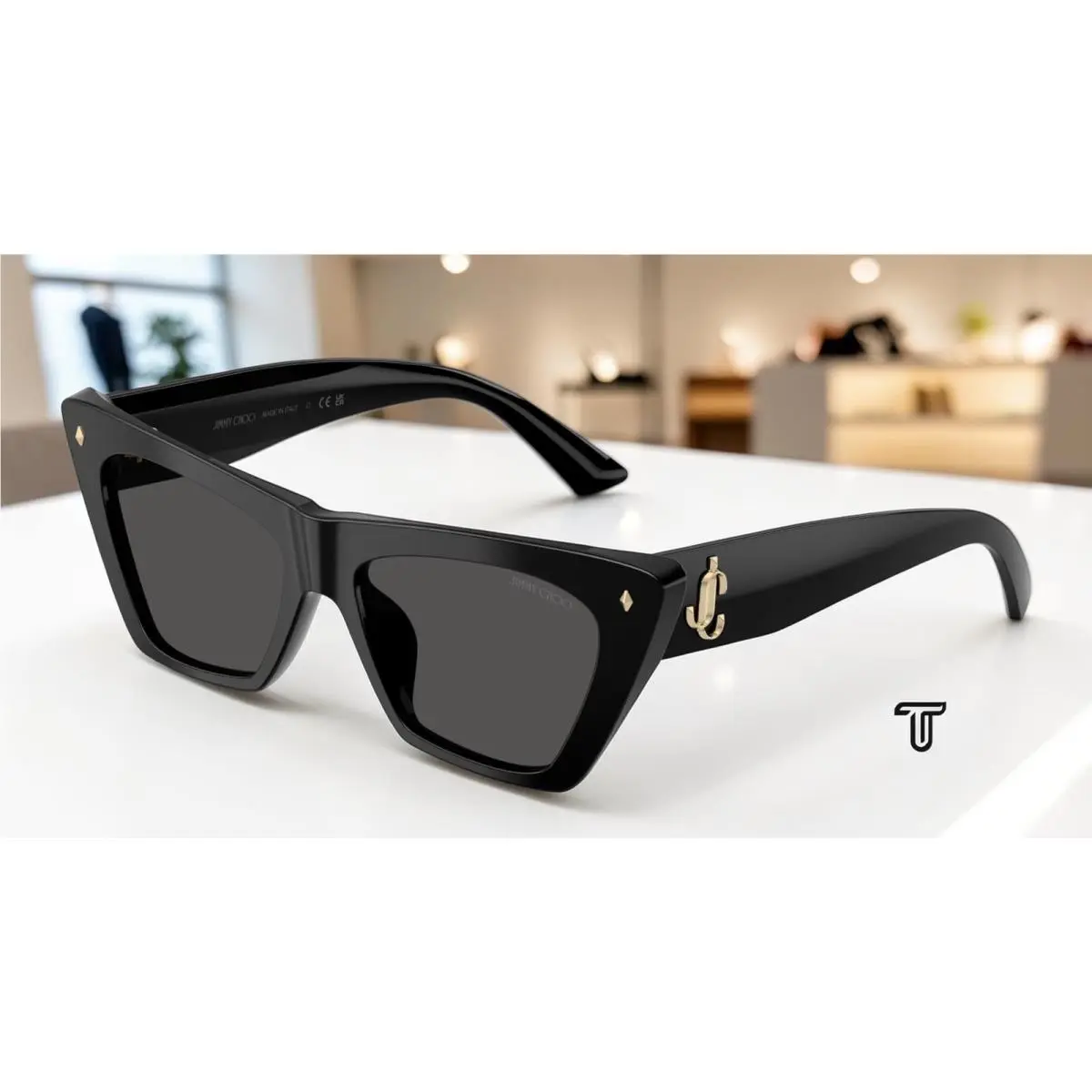 JC5062U 500087 Black Dark Grey 53 mm Women`s Sunglasses by Jimmy Choo