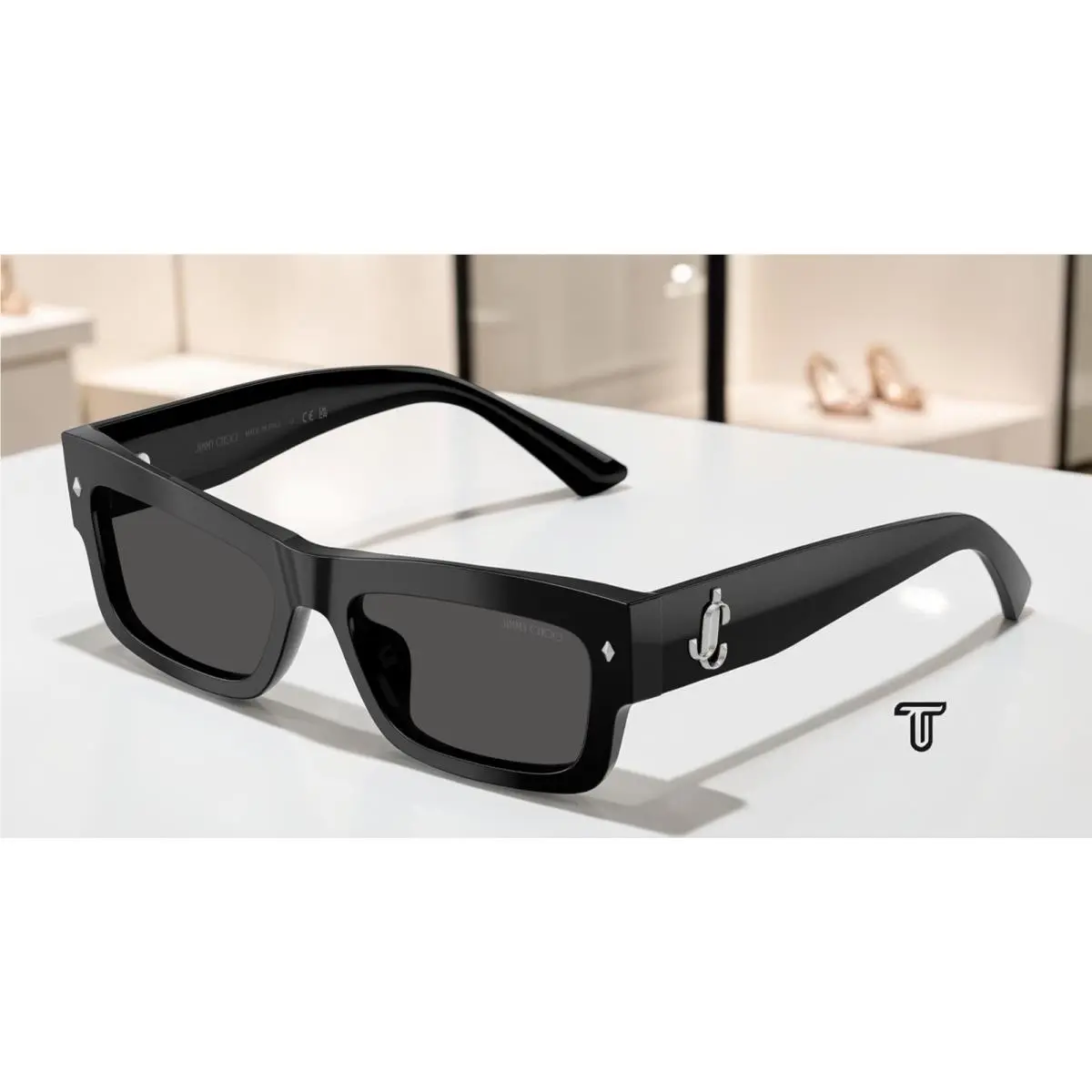 JC5063U 500087 Black Dark Grey 53 mm Women`s Sunglasses by Jimmy Choo