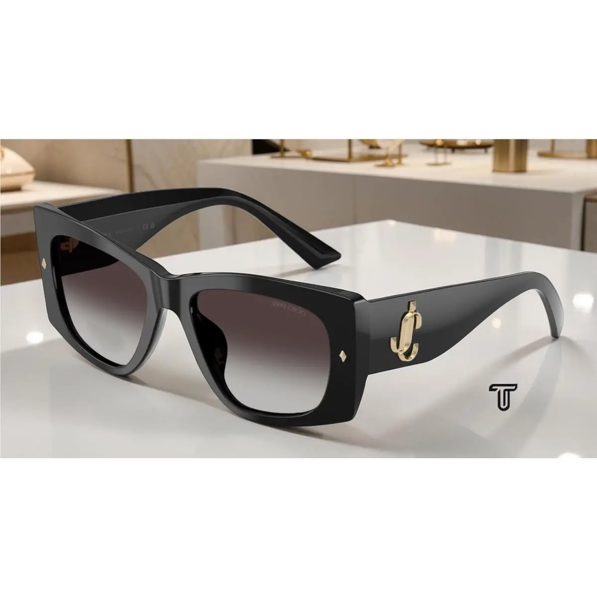 JC5061U 50008G Black Grey Gradient 54 mm Women`s Sunglasses by Jimmy Choo