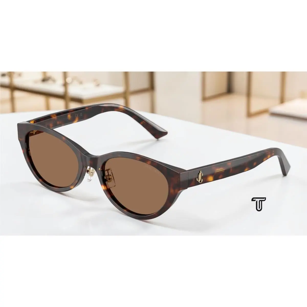 JC5064D 500273 Havana Dark Brown 55 mm Women`s Sunglasses by Jimmy Choo