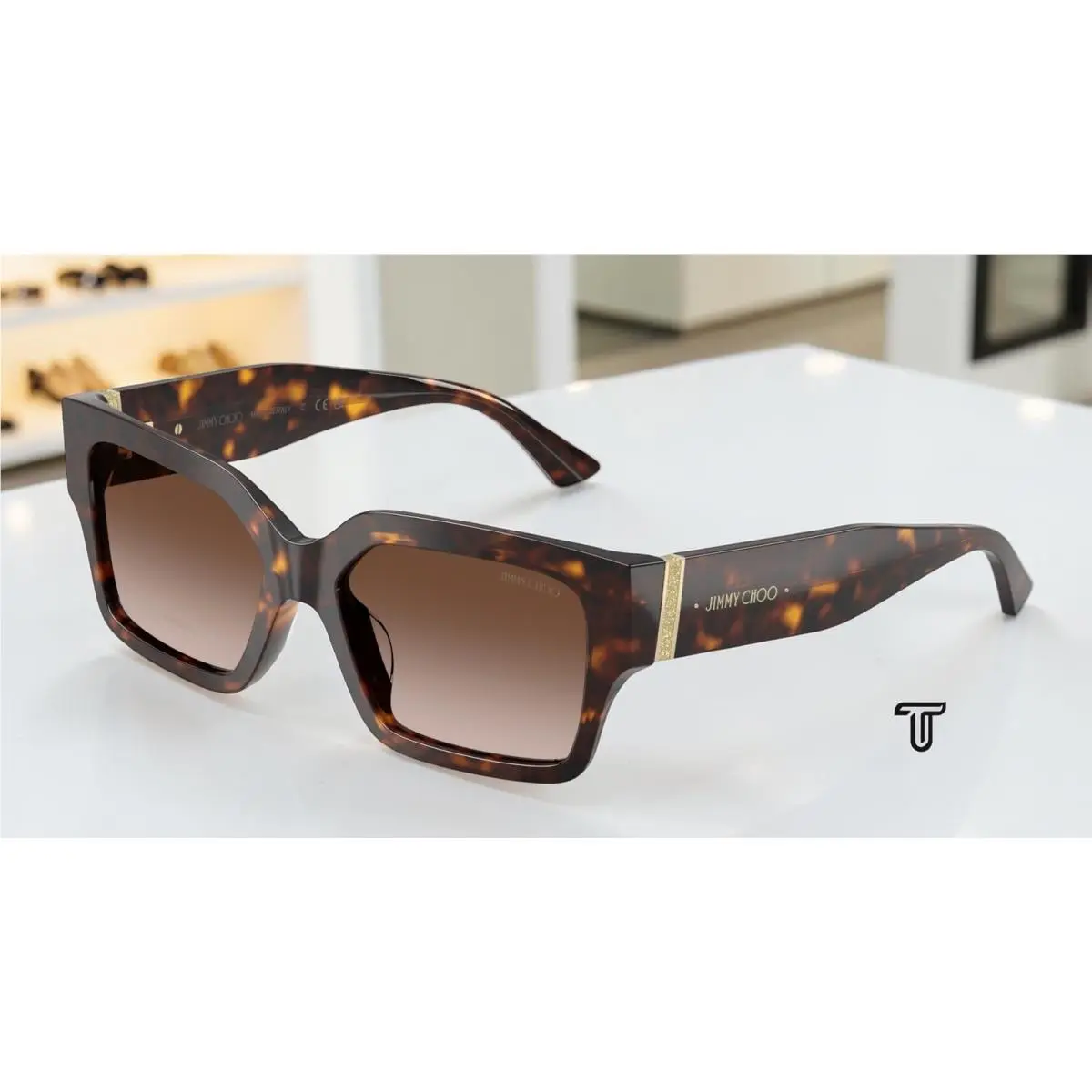 JC5058JU 500213 Havana Brown Gradient 55 mm Women`s Sunglasses by Jimmy Choo