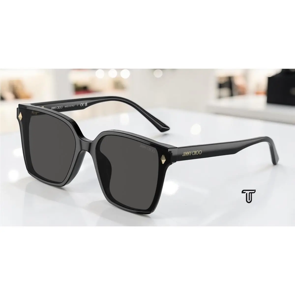 JC5016D 500087 Black Dark Grey 61 mm Women`s Sunglasses by Jimmy Choo