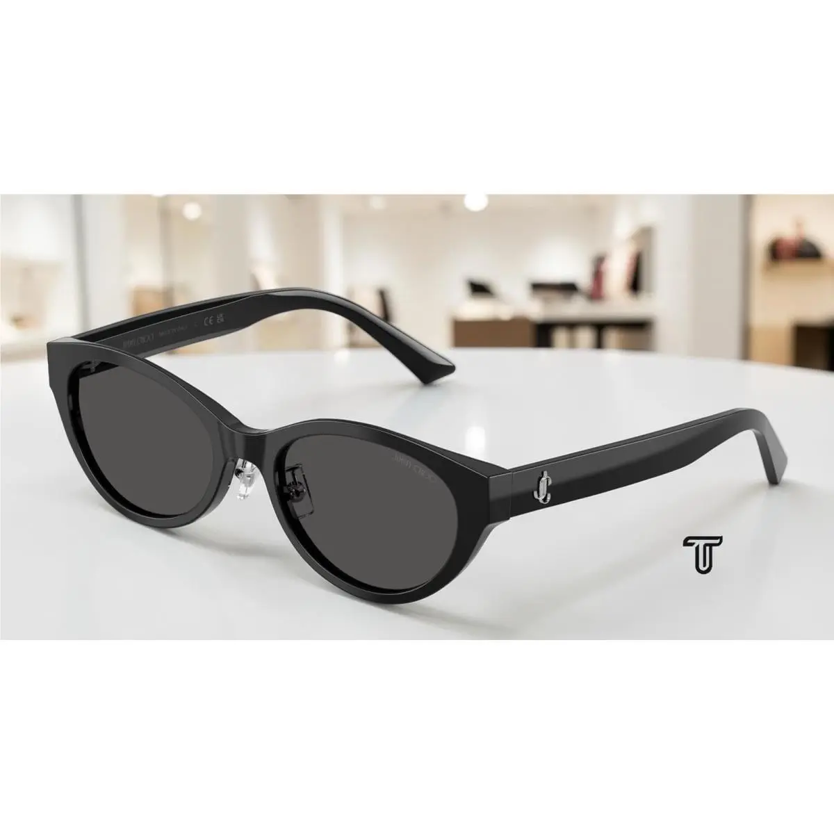 JC5064D 500087 Black Dark Grey 55 mm Women`s Sunglasses by Jimmy Choo