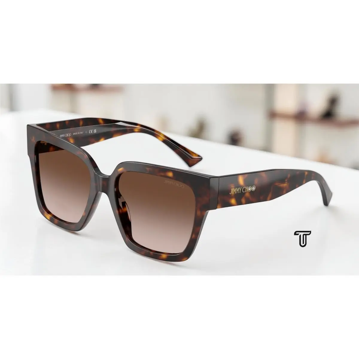JC5047B 500213 Havana Gradient Brown 54 mm Women`s Sunglasses by Jimmy Choo