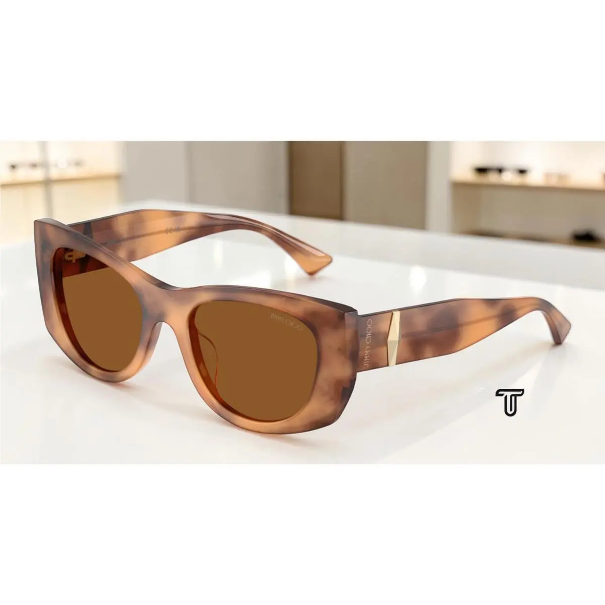 JC5066U 509673 Tan Havana Dark Brown 52 mm Women`s Sunglasses by Jimmy Choo
