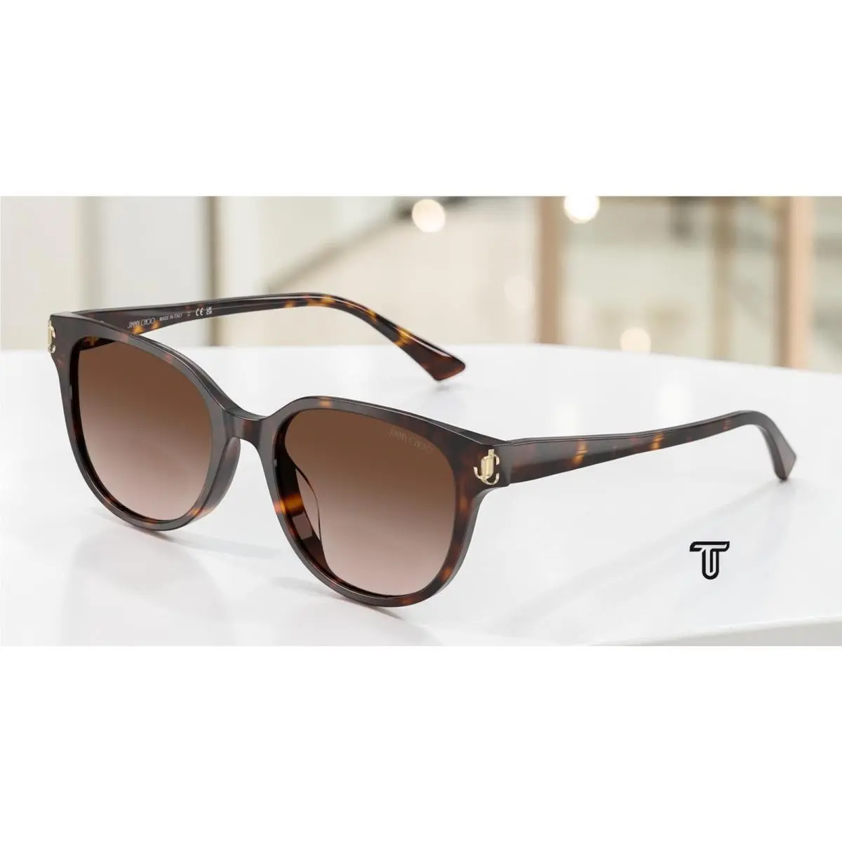 JC5057D 500213 Havana Gradient Brown 55 mm Women`s Sunglasses by Jimmy Choo