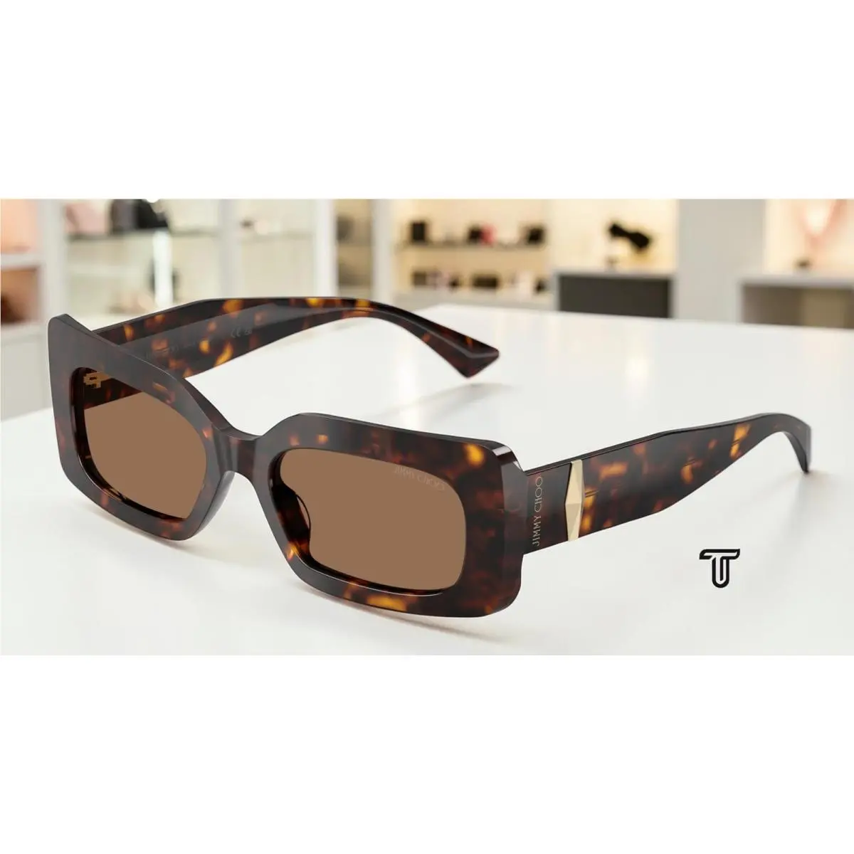 JC5067 500273 Havana Dark Brown 53 mm Women`s Sunglasses by Jimmy Choo