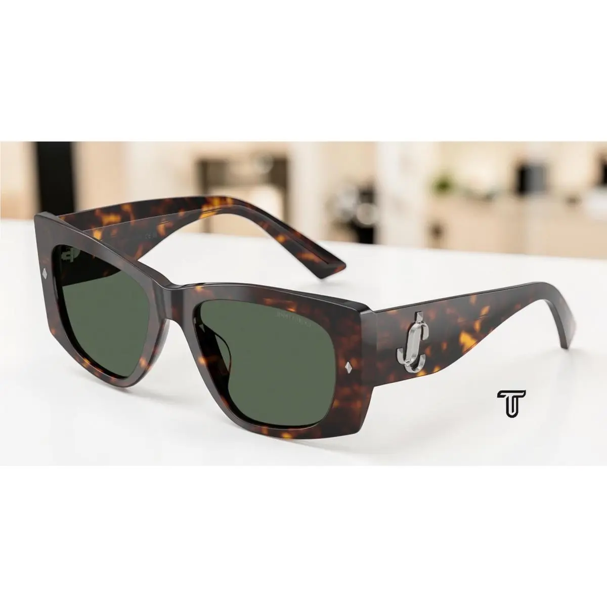 JC5061U 500271 Havana Dark Green 54 mm Women`s Sunglasses by Jimmy Choo