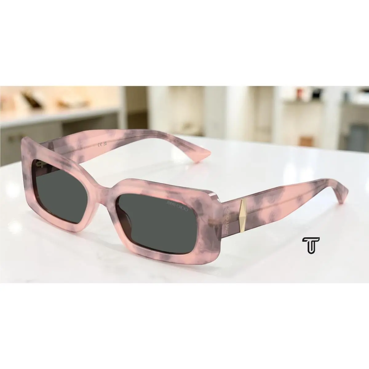 JC5067 509887 Rose Havana Dark Grey 53 mm Women`s Sunglasses by Jimmy Choo