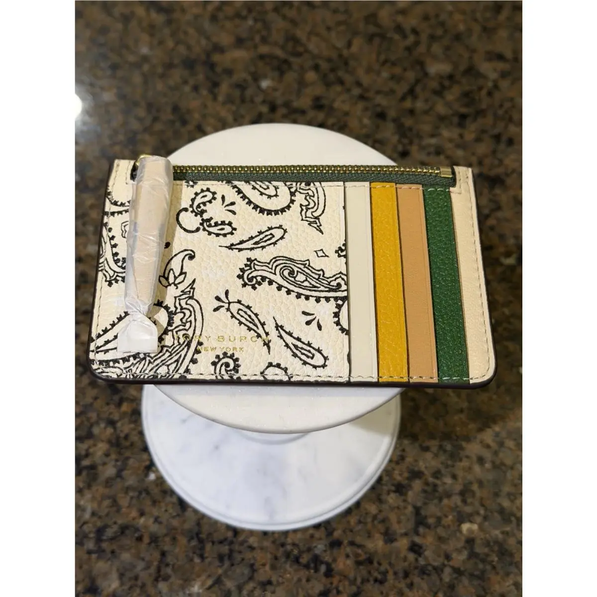 Perry Printed Top-zip Card Case - 71960 by Tory Burch