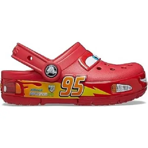 Crocs Crocband Cars Lightning Mcqueen Light Up Clogs Shoes Red Kids Size 8 T